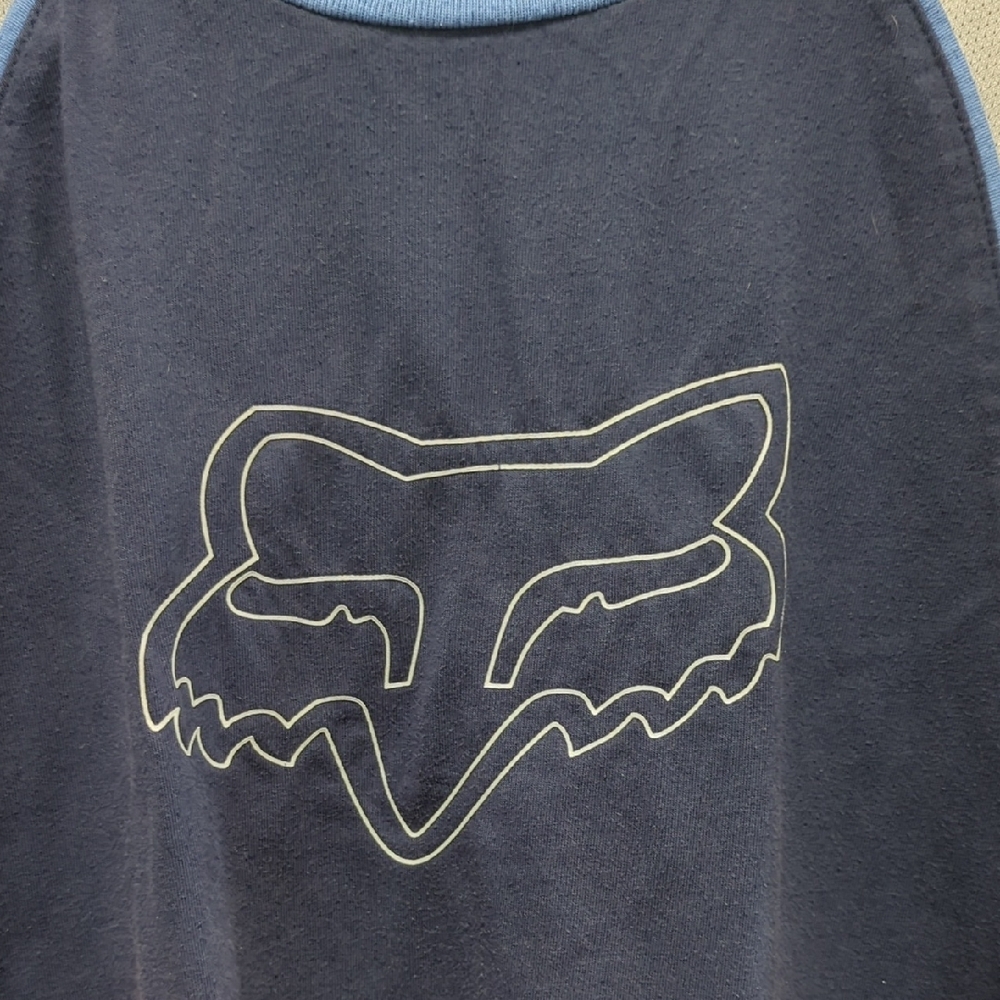 Fox Men's Long Sleeve Shirt - Navy and Light Blue - Picture 4 of 9